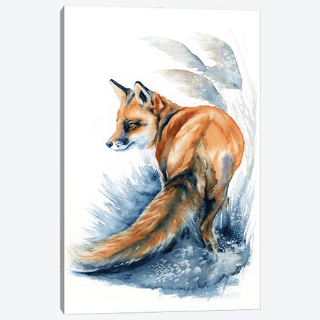 Fox In The Reeds Canvas Print #ZDZ230} by Zaira Dzhaubaeva Canvas Artwork
