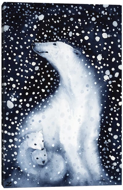 Polar Bears Canvas Art Print - Zaira Dzhaubaeva