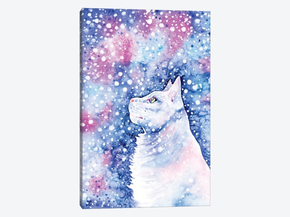 Snow Cat by Zaira Dzhaubaeva 1-piece Canvas Print