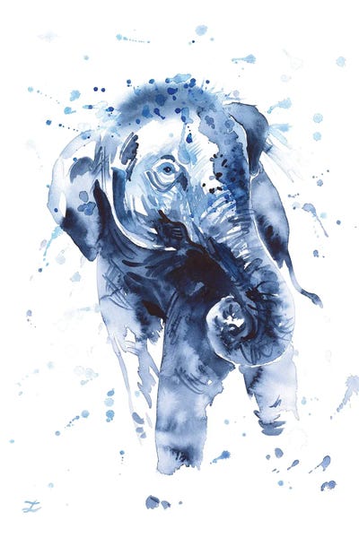 Cheerful Elephant Calf by Zaira Dzhaubaeva canvas print