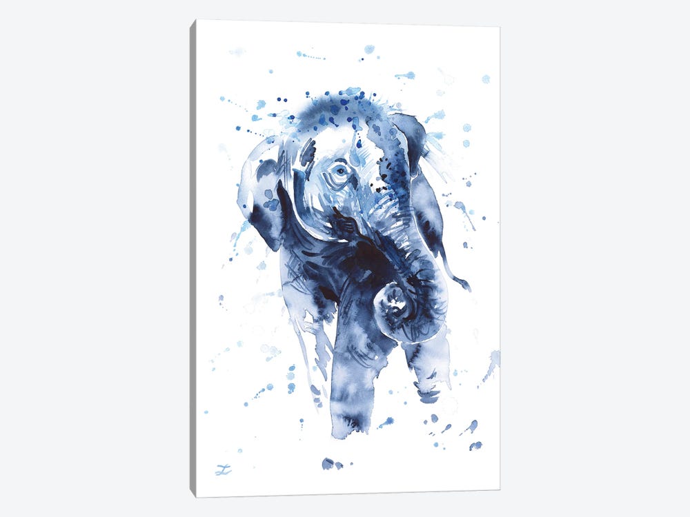 Cheerful Elephant Calf by Zaira Dzhaubaeva 1-piece Canvas Print