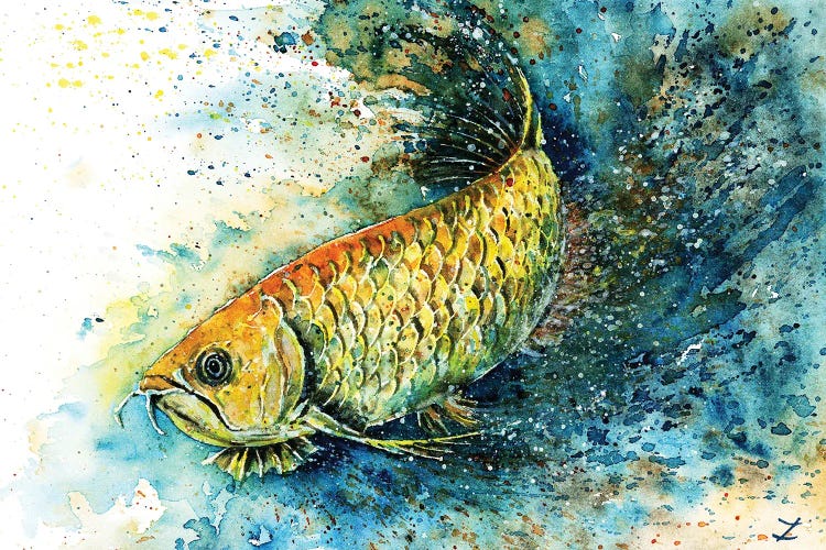 Golden Arowana by Zaira Dzhaubaeva wall art