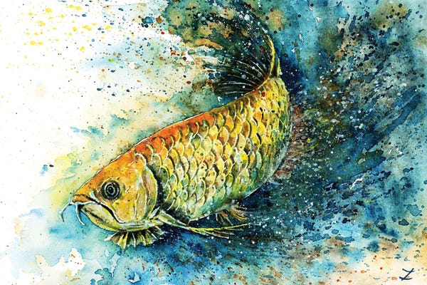 Zaira Dzhaubaeva: Golden Arowana by Zaira Dzhaubaeva