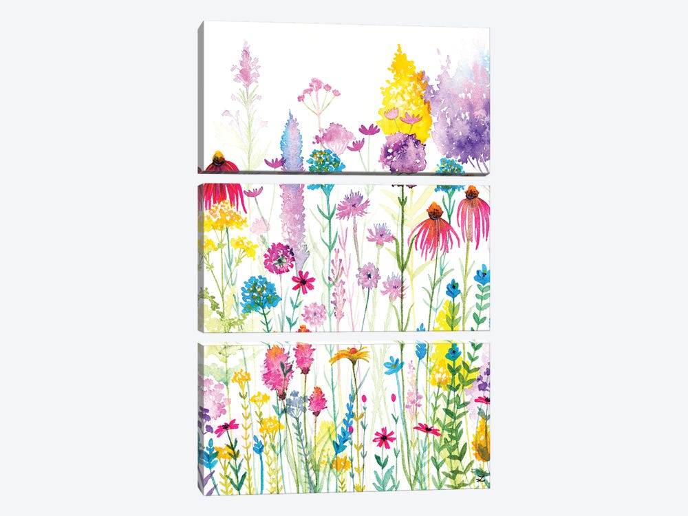 Wildflowers by Zaira Dzhaubaeva 3-piece Canvas Print