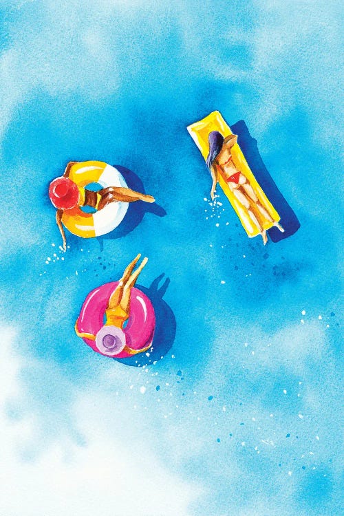 Girls In The Pool by Zaira Dzhaubaeva wall art