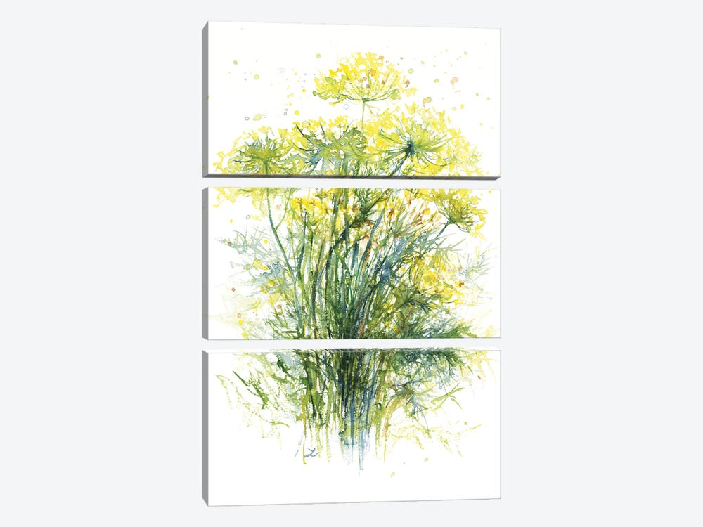 Dill Flowers by Zaira Dzhaubaeva 3-piece Art Print