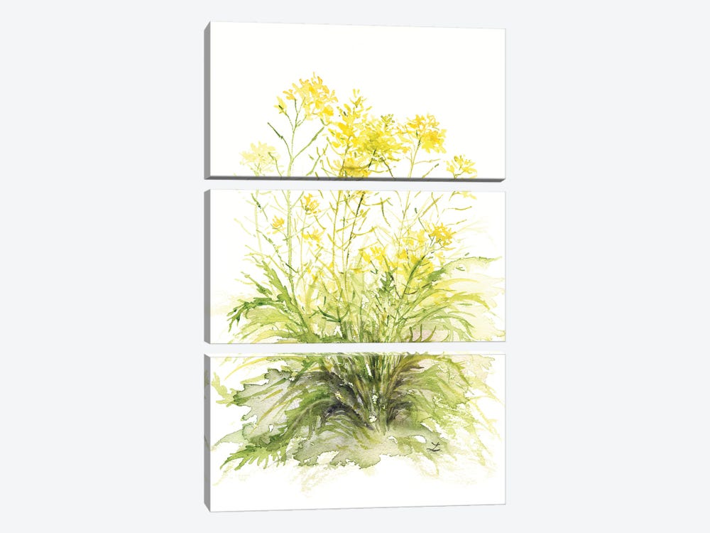 Mustard Flowers by Zaira Dzhaubaeva 3-piece Canvas Print