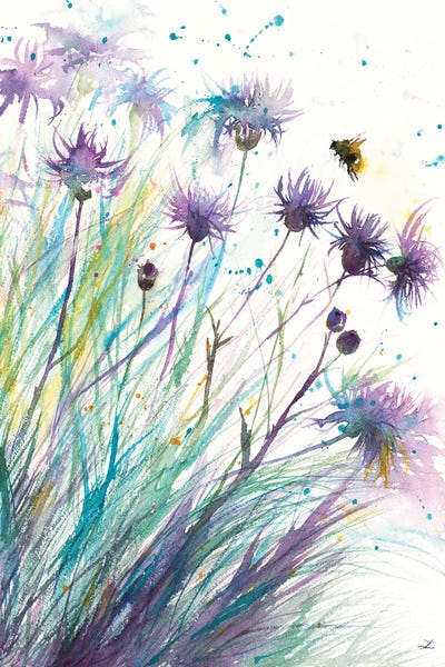 Zaira Dzhaubaeva: Bee And Thistle by Zaira Dzhaubaeva
