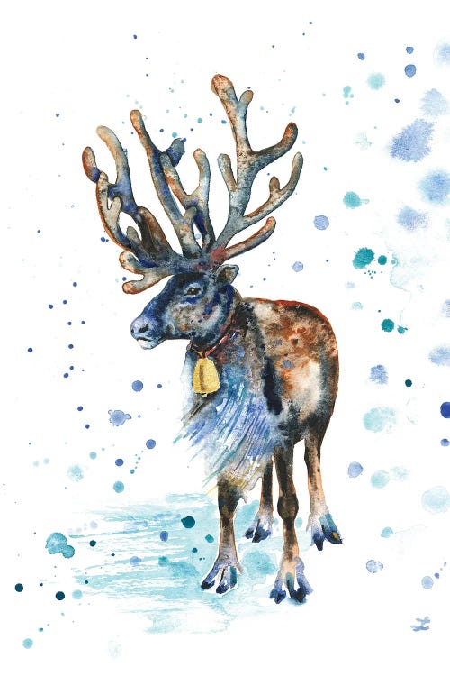 Christmas Reindeer by Zaira Dzhaubaeva wall art