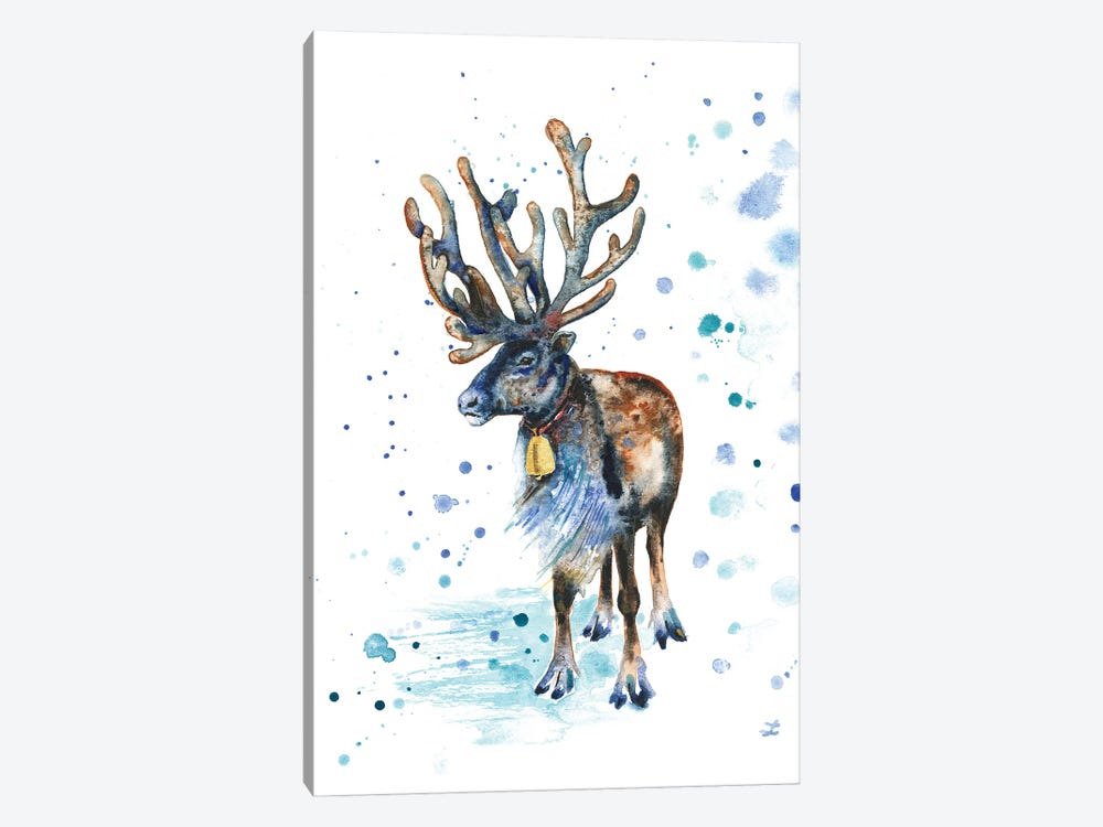 Christmas Reindeer by Zaira Dzhaubaeva 1-piece Canvas Art Print