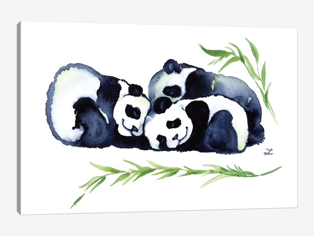 Three Sleeping Baby Panda Bears by Zaira Dzhaubaeva 1-piece Art Print