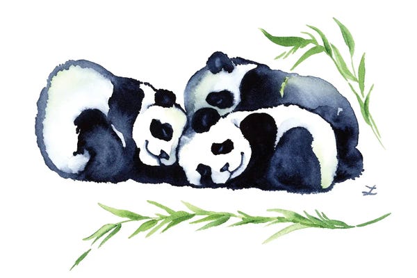 Pandas: Three Sleeping Baby Panda Bears by Zaira Dzhaubaeva