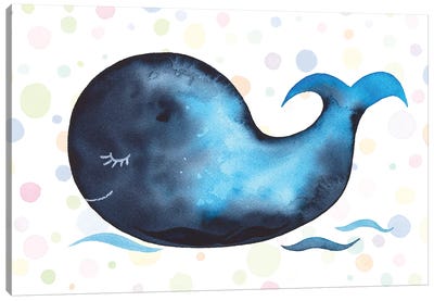 Sleeping Baby Whale Canvas Art Print - Zaira Dzhaubaeva