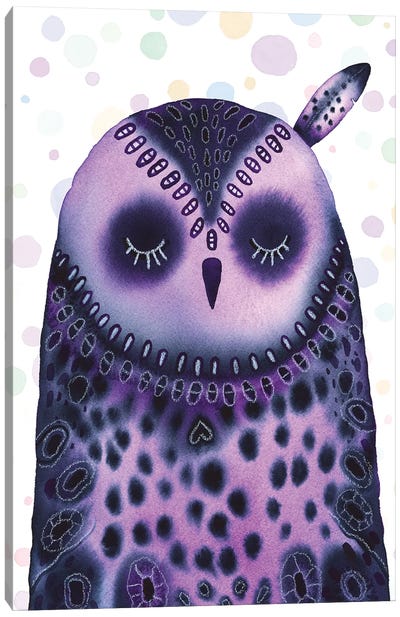 Sleeping Baby Owl Canvas Art Print - Zaira Dzhaubaeva