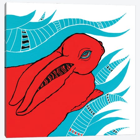 Red Rabbit Canvas Print #ZDZ273} by Zaira Dzhaubaeva Canvas Art