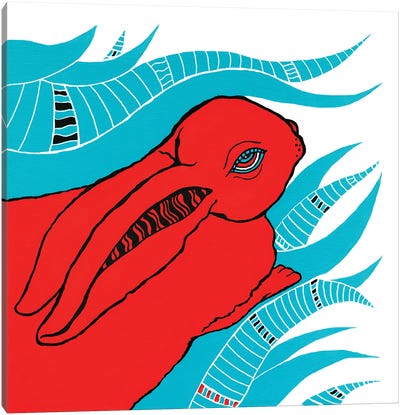 Red Rabbit Canvas Art Print - Zaira Dzhaubaeva