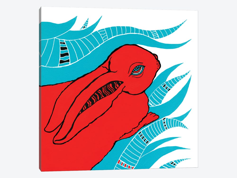 Red Rabbit by Zaira Dzhaubaeva 1-piece Art Print