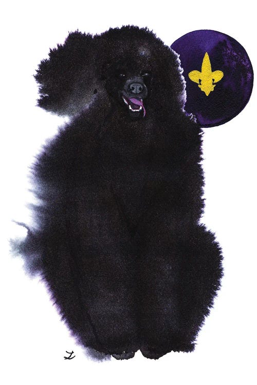 Black Royal Poodle by Zaira Dzhaubaeva wall art