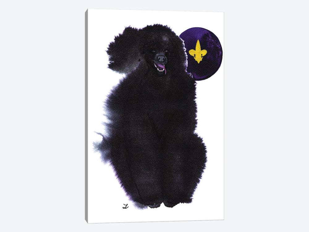 Black Royal Poodle by Zaira Dzhaubaeva 1-piece Canvas Wall Art