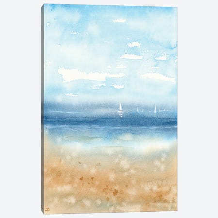 Quiet Morning On The Beach Canvas Print #ZDZ278} by Zaira Dzhaubaeva Canvas Art