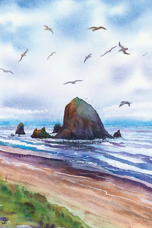 Haystack Rock, Cannon Beach Oregon Coast by Zaira Dzhaubaeva wall art