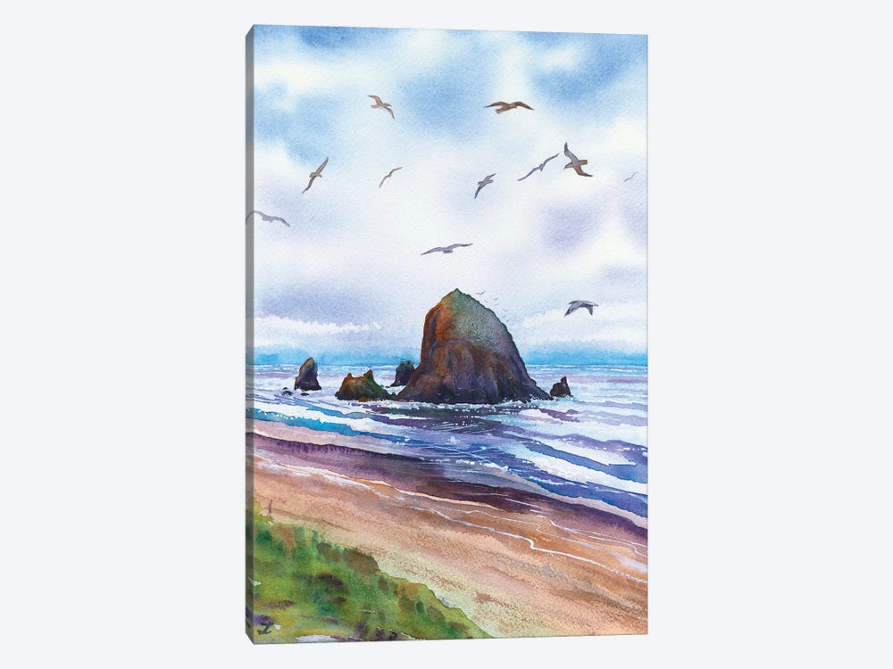 Haystack Rock, Cannon Beach Oregon Coast by Zaira Dzhaubaeva 1-piece Art Print