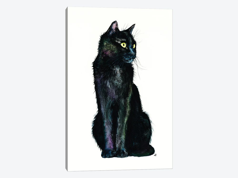 Shades Of The Black Cat by Zaira Dzhaubaeva 1-piece Canvas Wall Art