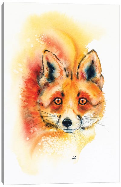 Alert Fox Canvas Art Print - Zaira Dzhaubaeva