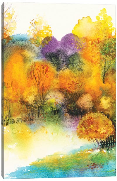 Fall Backyard Canvas Art Print - Zaira Dzhaubaeva