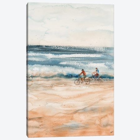 Beach Cyclists Canvas Print #ZDZ299} by Zaira Dzhaubaeva Canvas Artwork