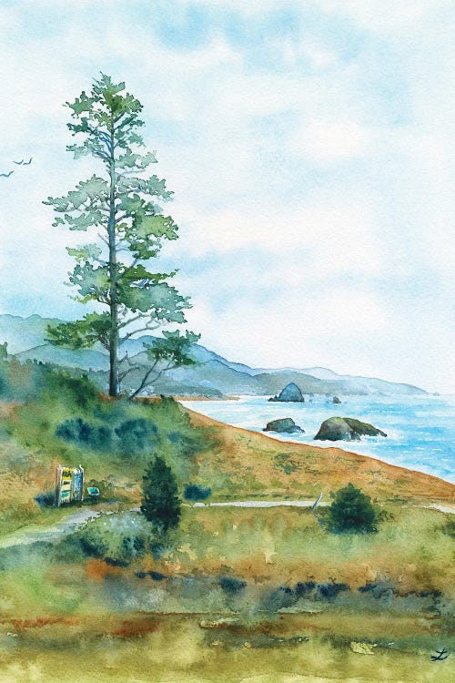 View of Cannon Beach from Ecola State Park, Oregon by Zaira Dzhaubaeva wall art