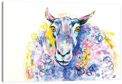 Colorful Sheep Canvas Art Print - Zaira Dzhaubaeva
