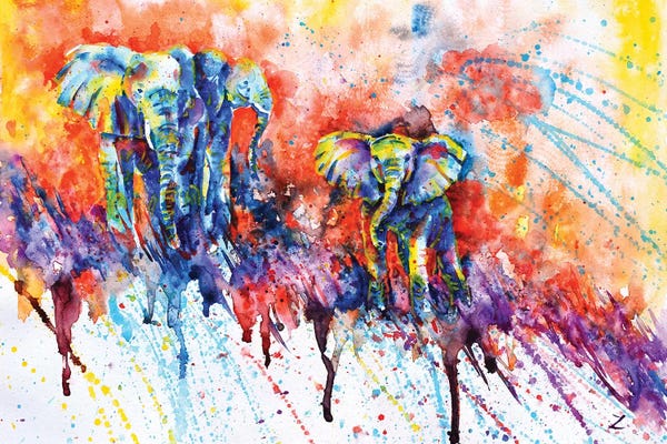 Elephants: Curious Baby Elephant by Zaira Dzhaubaeva