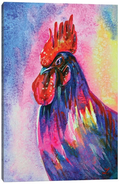 Dandy Rooster Canvas Art Print - Zaira Dzhaubaeva