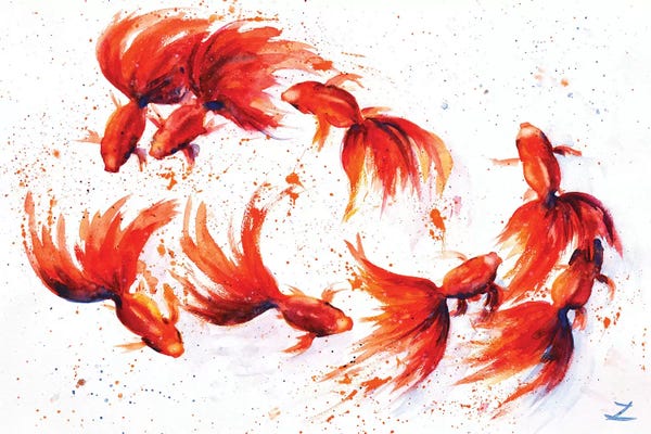 Zaira Dzhaubaeva: Eight Dancing Goldfish by Zaira Dzhaubaeva