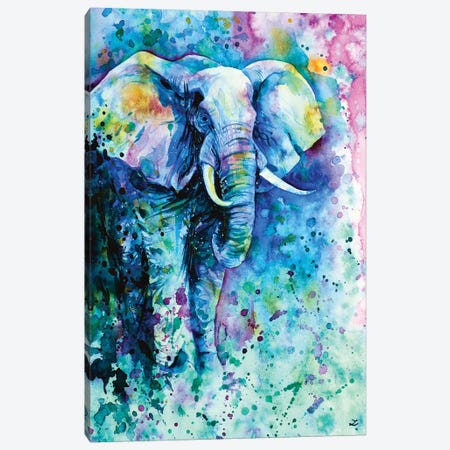 Elephant In A Purple Cloud Canvas Print #ZDZ39} by Zaira Dzhaubaeva Canvas Artwork