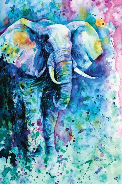 Zaira Dzhaubaeva: Elephant In A Purple Cloud by Zaira Dzhaubaeva