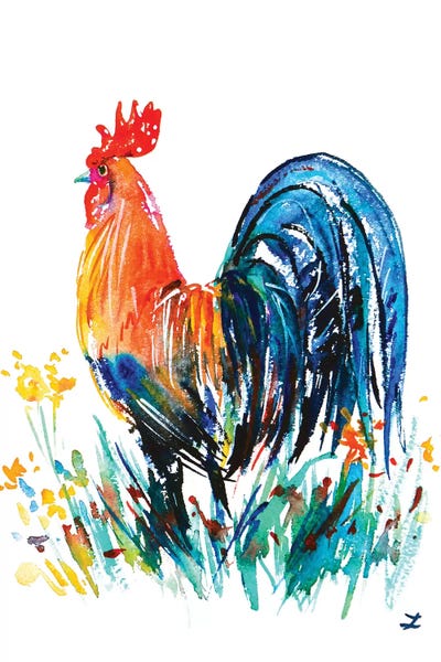 Chickens & Roosters: Farm Rooster by Zaira Dzhaubaeva