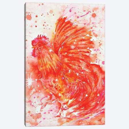 Flaming Rooster Canvas Print #ZDZ44} by Zaira Dzhaubaeva Canvas Art