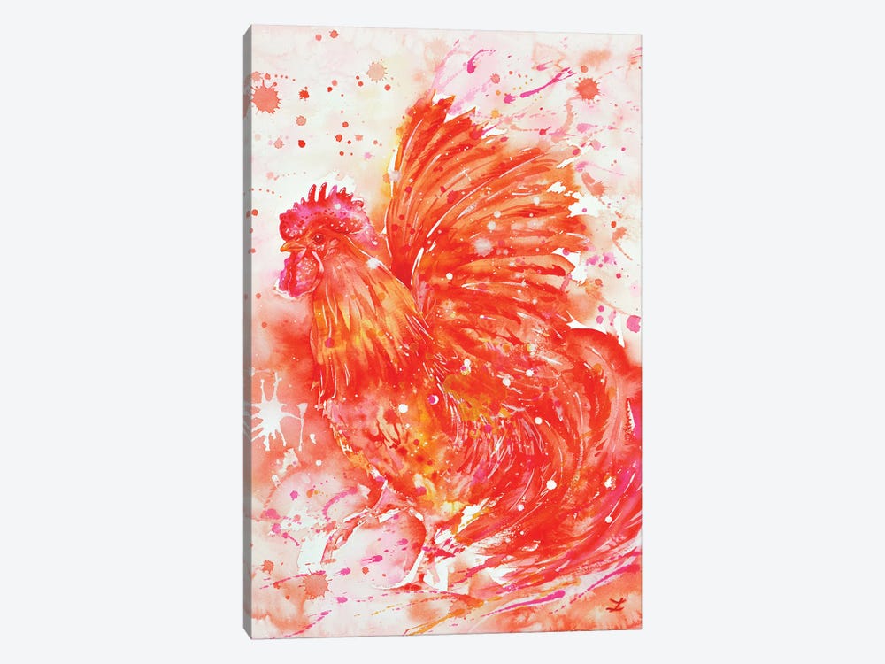 Flaming Rooster by Zaira Dzhaubaeva 1-piece Canvas Print