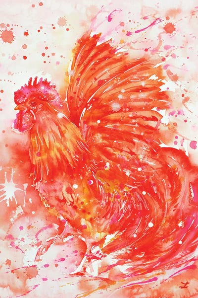 Zaira Dzhaubaeva: Flaming Rooster by Zaira Dzhaubaeva