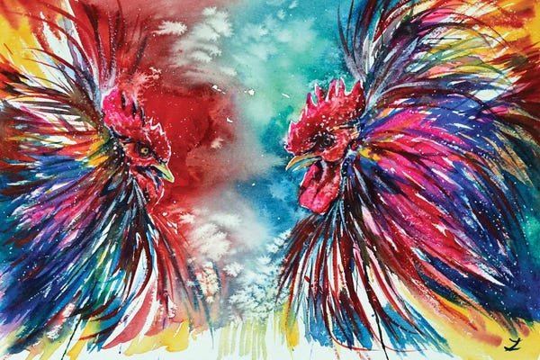 Zaira Dzhaubaeva: Gamecocks by Zaira Dzhaubaeva