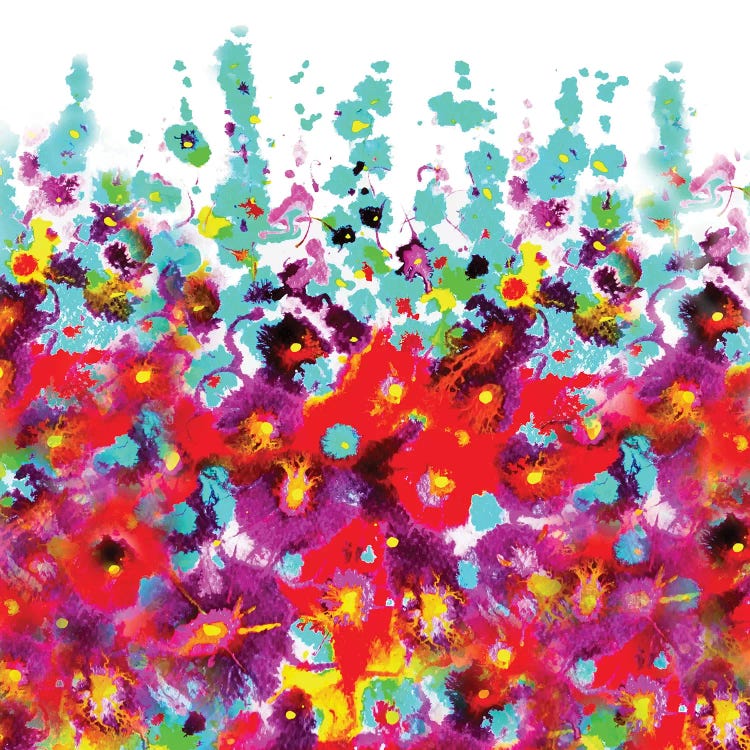 Garden Hollyhocks by Zaira Dzhaubaeva wall art