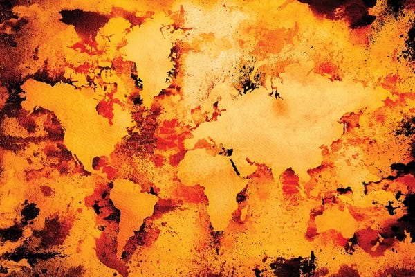 Zaira Dzhaubaeva: Lava World Map by Zaira Dzhaubaeva