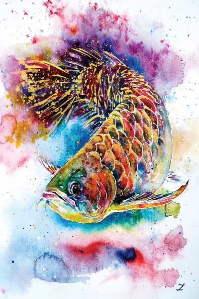 Magic Of Arowana by Zaira Dzhaubaeva framed canvas print