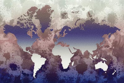 Aquatic World Map by Zaira Dzhaubaeva canvas print