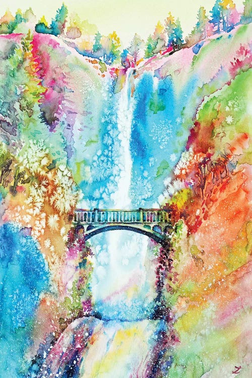 Multnomah Falls by Zaira Dzhaubaeva wall art