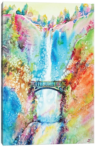 Multnomah Falls Canvas Art Print - Zaira Dzhaubaeva