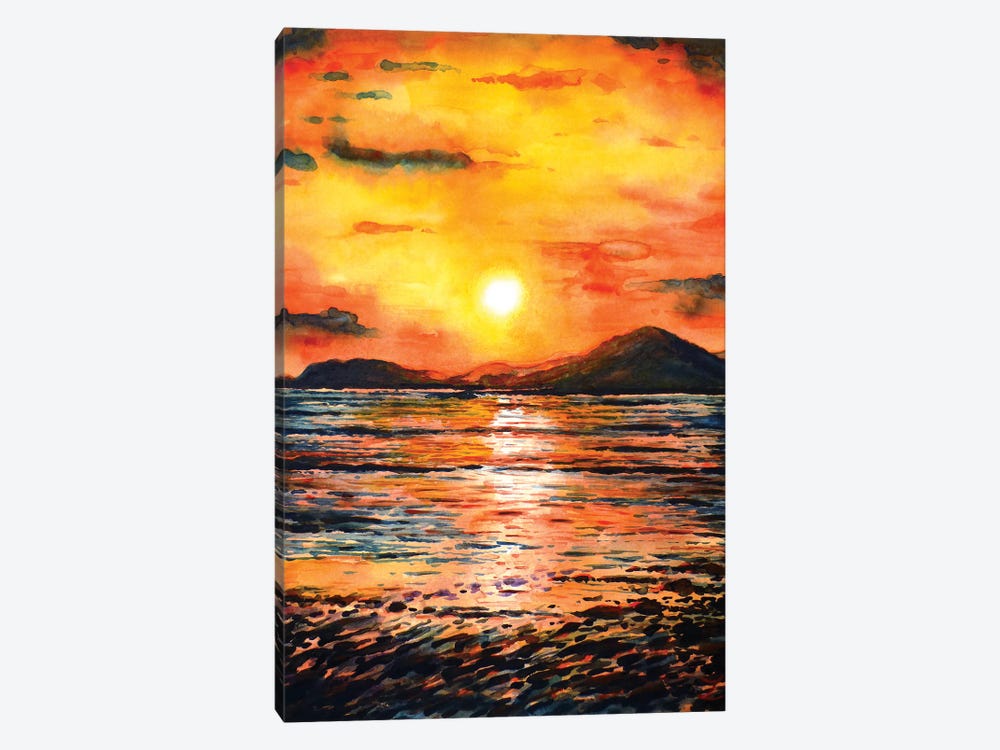 Orange Sunset by Zaira Dzhaubaeva 1-piece Canvas Art Print