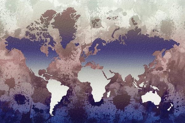 Globes: Aquatic World Map by Zaira Dzhaubaeva